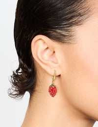 Gold Strawberry Drop Earrings - link has visual effect only