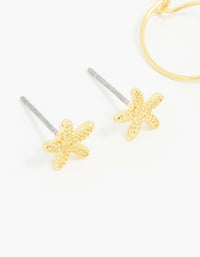 Gold Plated Seashell Earrings 3-Pack - link has visual effect only