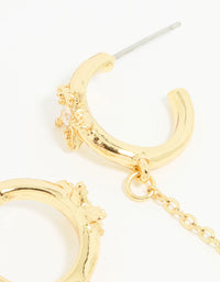 Gold Cubic Zirconia Star Chain Drop Earrings - link has visual effect only