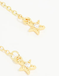 Gold Cubic Zirconia Star Chain Drop Earrings - link has visual effect only