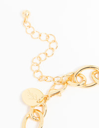 Gold  Chunky Cross Charm Bracelet - link has visual effect only