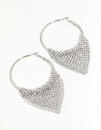 Silver Diamante Drop Hoop Earrings - link has visual effect only