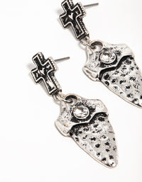 Silver Cross Dagger Drop Earrings - link has visual effect only