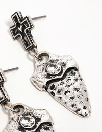 Silver Cross Dagger Drop Earrings - link has visual effect only