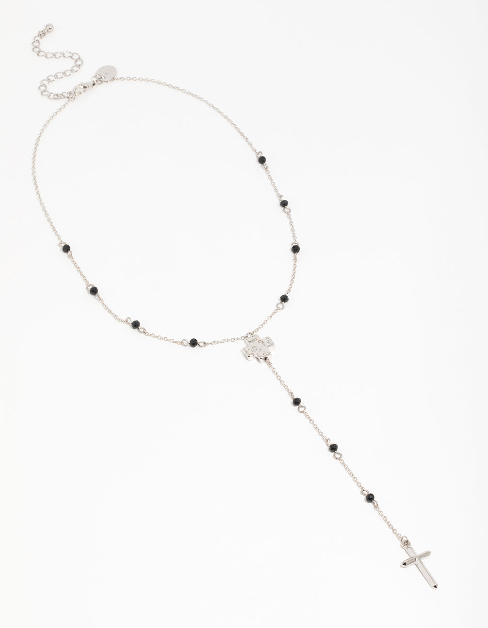 Silver Cross Station Y-Necklace