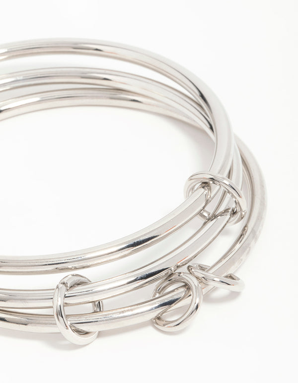 Silver Rondell Layered Bangle