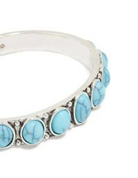Silver Turquoise Stone Wrist Cuff - link has visual effect only