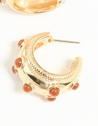 Gold Red Dot Hoop Earrings - link has visual effect only