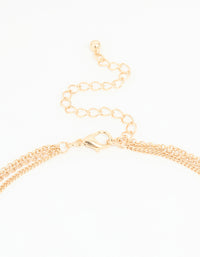 Gold Beaded Tassel Layered Necklace - link has visual effect only