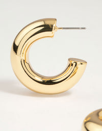 Gold Plated Brass Large Chunky Hoop Earrings - link has visual effect only