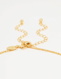 Gold Plated Brass Cubic Zirconia Mini Cross Layered Necklace - link has visual effect only