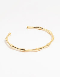 Gold Plated Brass Bamboo Open Wrist Cuff - link has visual effect only