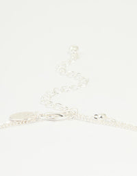 Silver Plated Cubic Zirconia & Bubble Letter A Layered Necklace - link has visual effect only