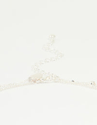 Silver Plated Cubic Zirconia & Bubble Letter B Layered Necklace - link has visual effect only