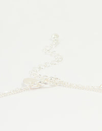 Silver Plated Cubic Zirconia & Bubble Letter L Layered Necklace - link has visual effect only