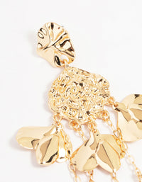 Gold Molten Petal Drop Earrings - link has visual effect only