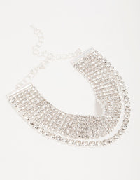 Silver Diamante Thick Tennis Bracelet - link has visual effect only