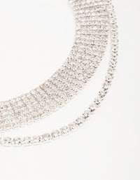 Silver Diamante Thick Tennis Bracelet - link has visual effect only