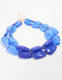 Blue Acrylic Bead Layered Necklace - link has visual effect only