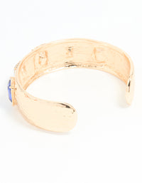 Gold Blue Stone Wrist Cuff - link has visual effect only