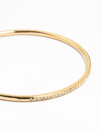 Waterproof Gold Plated Stainless Steel Diamante Bangle - link has visual effect only