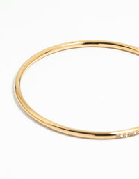 Waterproof Gold Plated Stainless Steel Diamante Bangle - link has visual effect only