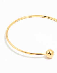 Waterproof Gold Plated Stainless Steel Ball Wrist Cuff - link has visual effect only