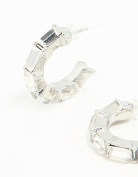 Silver Thin Diamante Hoop Earrings - link has visual effect only