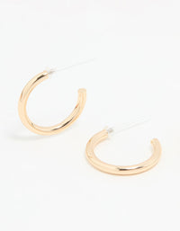 Gold Smooth Large Hoop Earrings - link has visual effect only