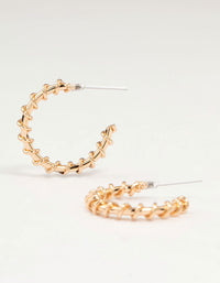 Gold Twist Hoop Drop Earrings - link has visual effect only