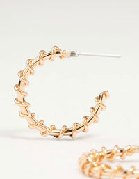 Gold Twist Hoop Drop Earrings - link has visual effect only