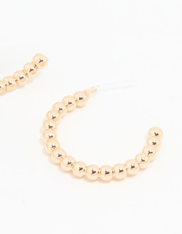 Gold Textured Large Hoop Earrings