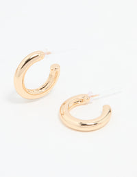 Gold Smooth Hoop Earrings - link has visual effect only