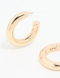 Gold Smooth Hoop Earrings - link has visual effect only