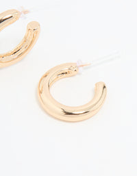 Gold Smooth Hoop Earrings - link has visual effect only