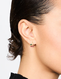 Gold Mini Cherry Huggie Earrings - link has visual effect only