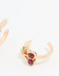 Gold Mini Cherry Huggie Earrings - link has visual effect only