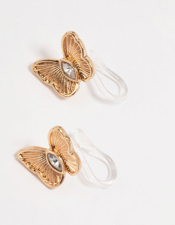 Gold Butterfly Ear Cuff 3-Pack
