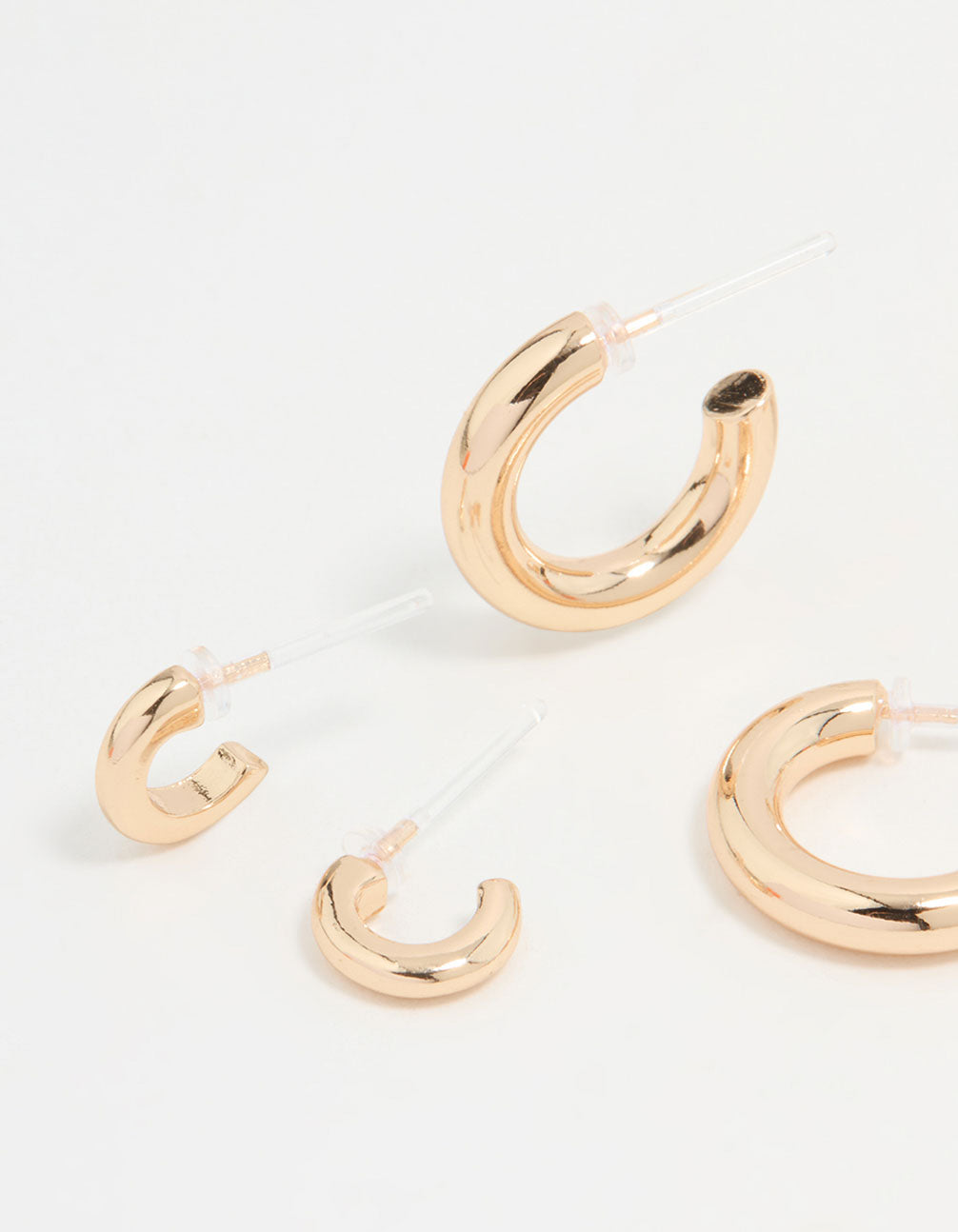 Gold Diamante Mixed Hoop Earrings 3-Pack