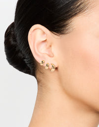 Gold Smooth Hoop Earrings 3-Pack - link has visual effect only