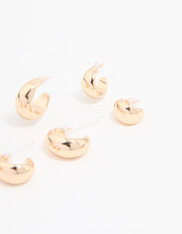 Gold Smooth Hoop Earrings 3-Pack - link has visual effect only