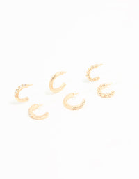 Gold Thin Hoop Earrings 3-Pack - link has visual effect only