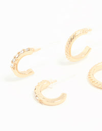 Gold Thin Hoop Earrings 3-Pack - link has visual effect only
