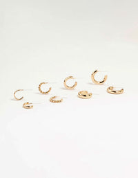 Gold Mixed Hoop Earrings 4-Pack - link has visual effect only