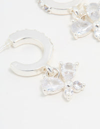 Silver Diamante Butterfly Hoop Earrings - link has visual effect only