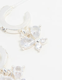 Silver Diamante Butterfly Hoop Earrings - link has visual effect only