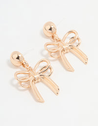 Gold Large Bow Drop Earrings - link has visual effect only