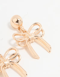 Gold Large Bow Drop Earrings - link has visual effect only