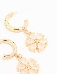 Gold Floral Hoop Earrings - link has visual effect only