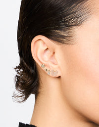 Gold Butterfly Wing Stud Earrings 3-Pack - link has visual effect only